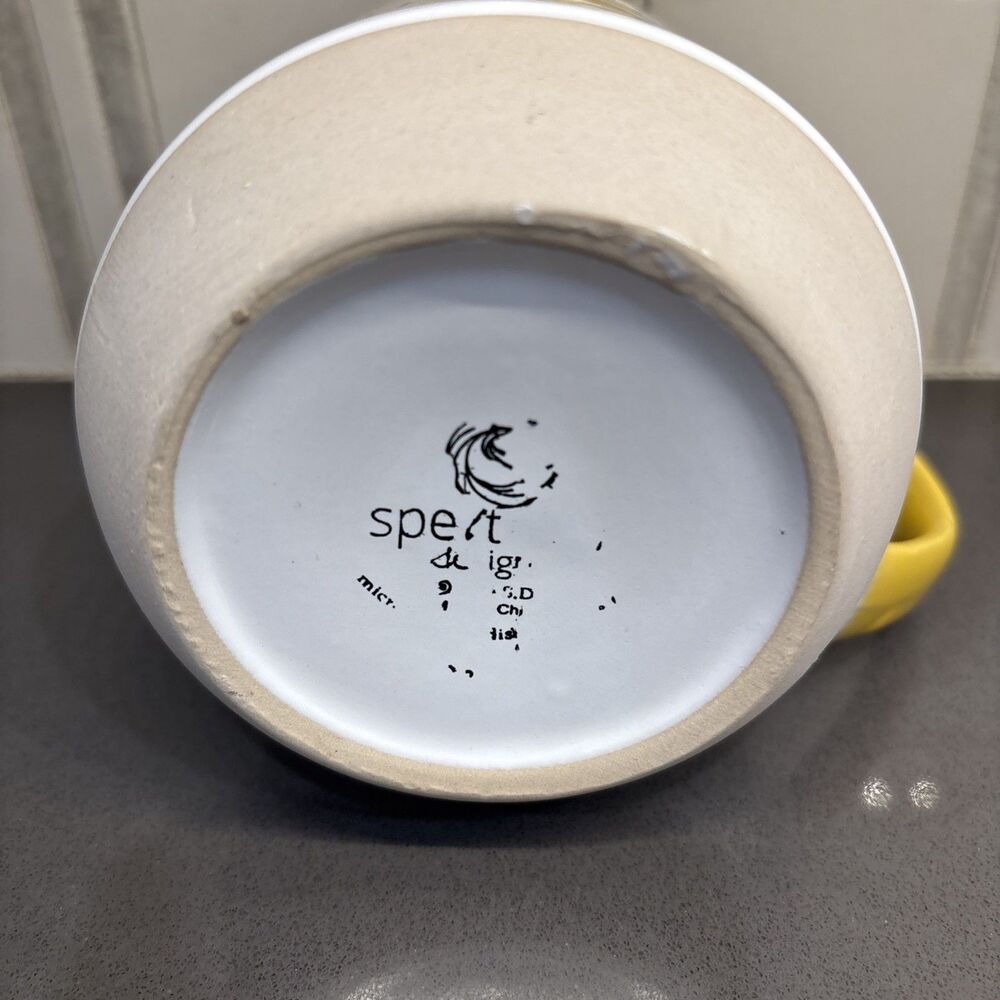 Spectrum Designz Lemon Ceramic Mug Black Rim & Yellow Inside Rim Coffee Tea - Picture 4 of 7